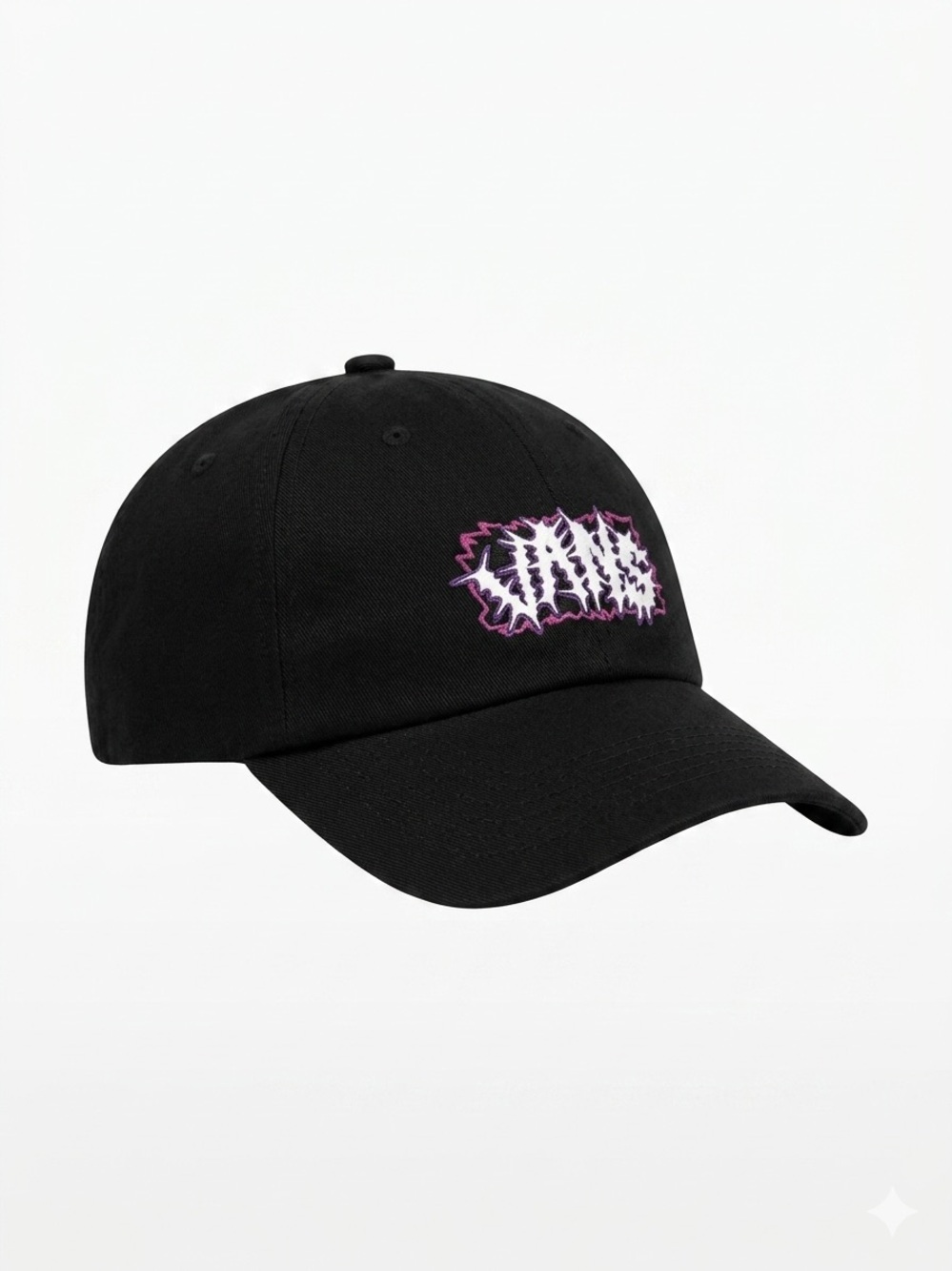 Vans Black Baseball Cap with White and Purple Logo
